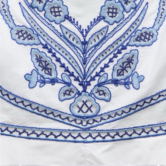 ZARA EMBROIDERED MIDI DRESS ZW COLLECTION - Picture 8 of 10